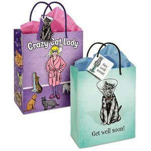 NEW Get Well Kitty / Crazy Cat Lady Gift Bag Set